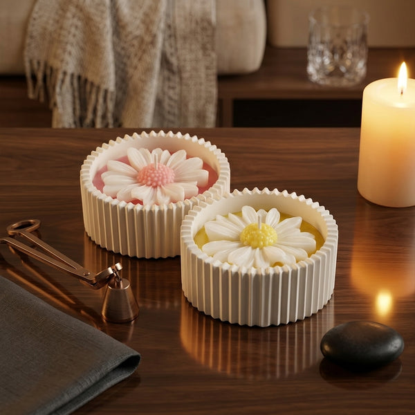 Daisy Bloom Candle Duo