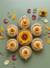 Sunflower Diya Urli
