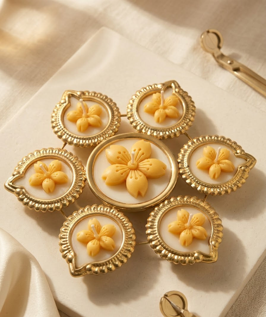 Cherry Blossom Diya Urli