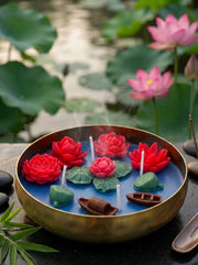 Lotus Pond | 5'' Hammered Metal Urli Candle