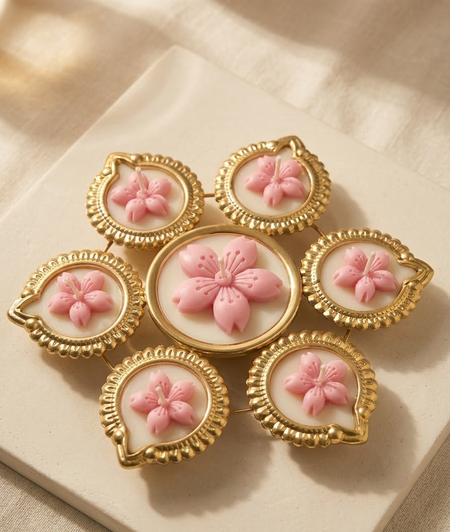 Cherry Blossom Diya Urli