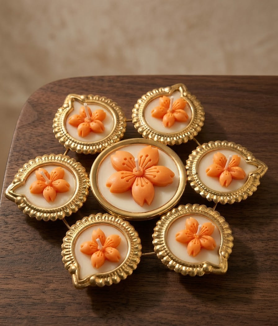 Cherry Blossom Diya Urli