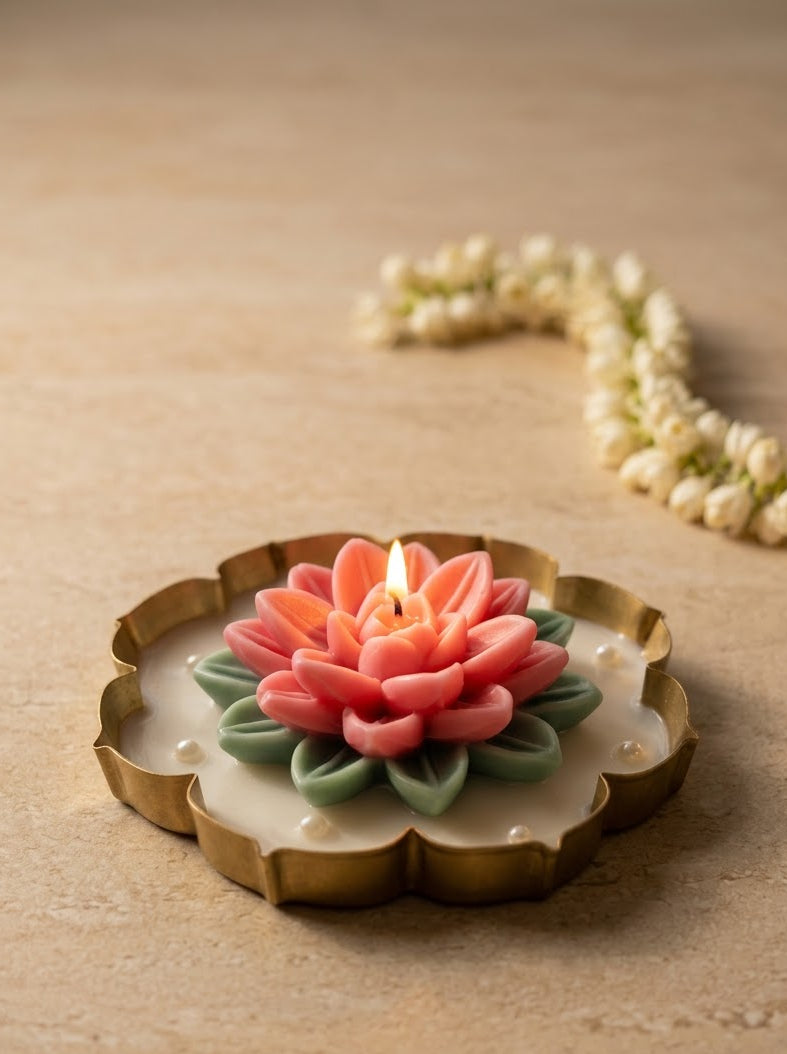 Lotus Serenity | 5.5'' Metal Urli Candle