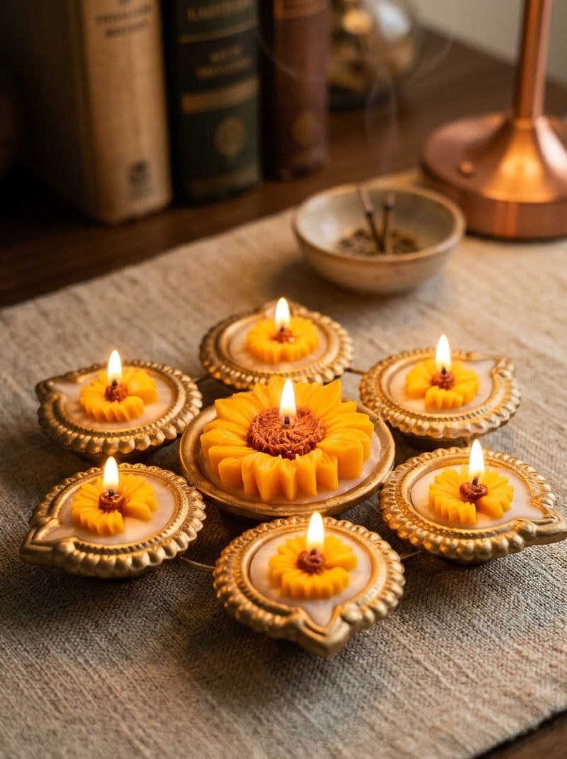 Sunflower Diya Urli